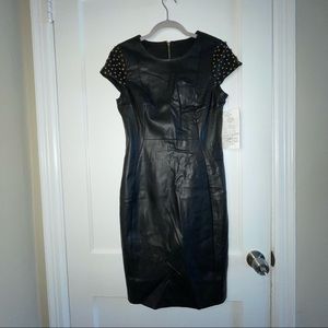 NTW Calvin Klein Faux Leather Midi Dress size 8